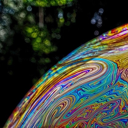 kombucha glass closeup bubbles
